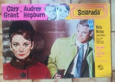 SCIARADA CARY GRANT AUDREY HEPBURN COBURN MATTHAU FOTOBUSTA ORIGINALE 1ED 1963