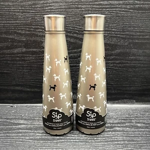 Sip By Swell 15oz Silver French Standard Poodle Cold Hot Water Tumbler Set Of 2 - Picture 1 of 7