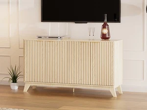 Sideboard Buffet Cabinet Storage Cabinet with Adjustable Shelves for Dining Oak - Picture 1 of 13