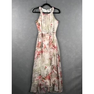 NY Collection Women's Size PM Floral Chiffon Ruffle Maxi Dress NEW - Picture 1 of 9