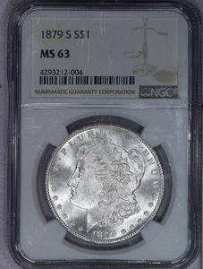 1879-S Morgan Silver Dollar $1 NGC MS63 - Picture 1 of 4