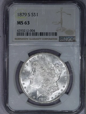 1879-S Morgan Silver Dollar $1 NGC MS63 - Image 1 of 4
