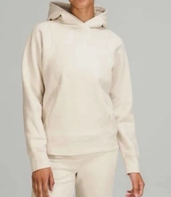 Lululemon 休闲抓绒衬里连帽运动衫白色蛋白石尺寸 4 休闲 — 第 1/4 张图片
