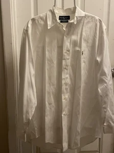 Camisa De Colección Ralph Lauren Para Hombres 16/34 Blanca Yarmouth Pinpoint Oxford - Imagen 1 de 5