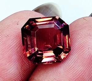 Natural Rhodolite Garnet 8 to 10 Ct Loose Gemstone Asscher Shape Certified RL195 - Picture 1 of 6