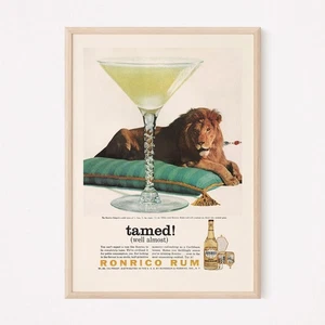 Vintage Werbeposter - Retro Rum Wandkunstdruck - Hausbar & Cocktail Deko - Bild 1 von 5