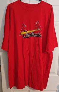 Red St. Louis Cardinals Baseball Short Sleeve T-Shirt Size 2XT 100% Cotton - Picture 1 of 7