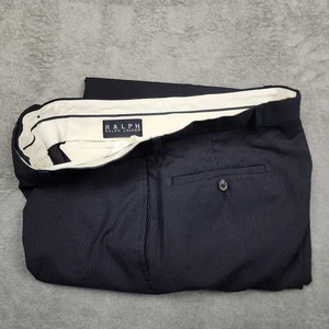 Pantalones de vestir RRL Ralph Lauren para hombre 33x32 a rayas oscuros clásicos a medida - Imagen 1 de 15