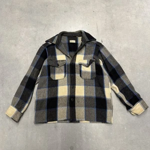 Vintage 60s LL Bean Buffalo Plaid Mens Medium Wool Hunting Shirt Jacket 22x26 L - Bild 1 von 6