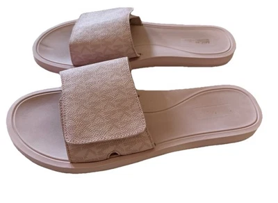Sandalias sin cordones Michael Kors para mujer rosa con estampado de logotipo talla 10 M Foto 1 de 4