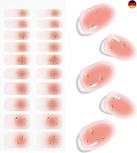 JMEOWIO Nagelfolie UV Härtend Hell Rosa Stern UV Gel Nail Strips Nagelsticker - Bild 1 von 8