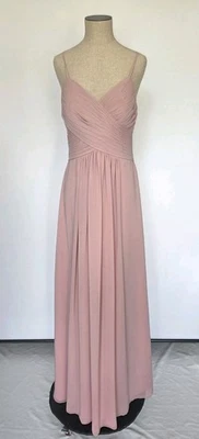 Платье для подружки невесты Azazie Dusty Rose шифоновое трапециевидное безрукавное (есть 2) официальное  - Изображение 1 из 4