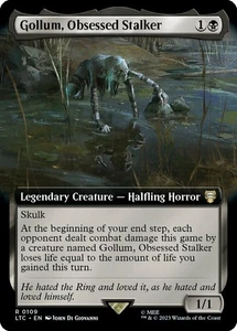 Gollum, Obsessed Stalker - Extended Art Magic mtg Light Play, English Commander - Picture 1 of 1
