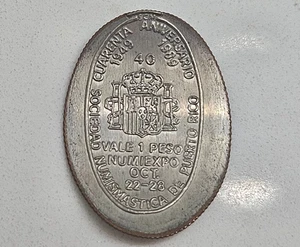 1989 Elongado Moneda SOCIEDAD NUMISMATICA PUERTO RICO Ficha Elongated Coin Token - Bild 1 von 3
