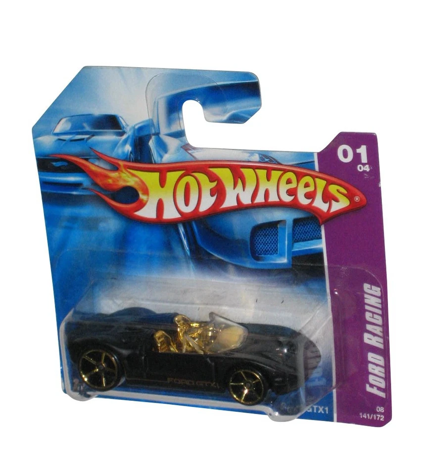 Hot Wheels Ford Racing 01/04 Black Ford GTX1 Toy Car 141/172 - (Short Card) - Image 1 of 1