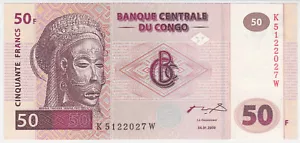 Congo Dem. Rep. P 91A - 50 Francs 2000 Prefix K - UNC - Picture 1 of 2