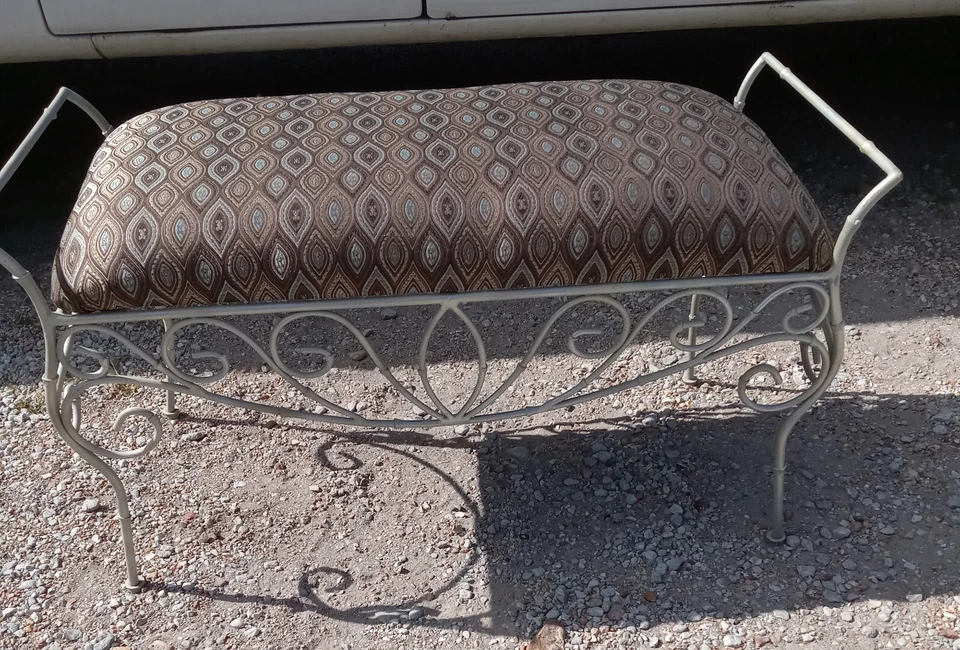 Banco de entrada con base de hierro / banco de extremo de cama (BB34) Foto 1 de 4