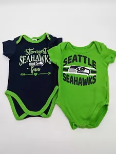 Lotto di due neonati NFL Seattle Seahawks Onsies 3-6 mesi - Foto 1 di 4