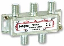 LABGEAR - Kompakter 4-Wege-Breitband-Splitter Power Pass Alle Ports 5-2400 MHz