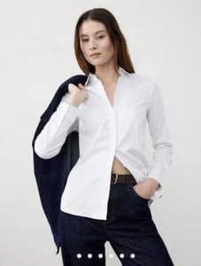 Banana Republic Damenbluse weiß Kragen pflegeleicht maßgeschneiderte Passform 14 PETITE - Bild 1 von 7