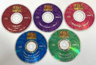 Vintage 1997 Corel MEGA Gallery 1-5 CD-ROM Discs Macintosh Apple Mac Software - Image 1 of 4