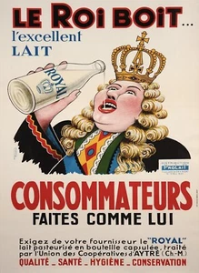 11685. Poster decorativo. Parete stanza. Home design vintage. Re latte francese pubblicità arte - Foto 1 di 1