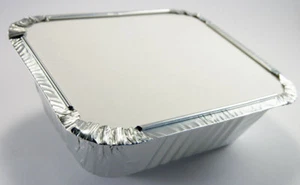 No2 ALUMINIUM FOIL FOOD CONTAINERS + LIDS PERFECT FOR STORAGE HOME AND TAKEAWAY - Picture 1 of 4