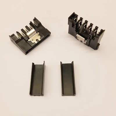 STRAIGHT LATCH TYPE SATA PC PSU POWER CONNECTOR - BLACK CAPS - DIY - PK OF 5 - Image 1 of 3