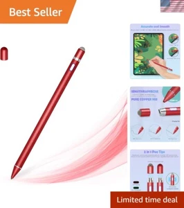 Durable and High Accuracy Stylus Pen for Tablets and Smartphones - Dark Red - Picture 1 of 9