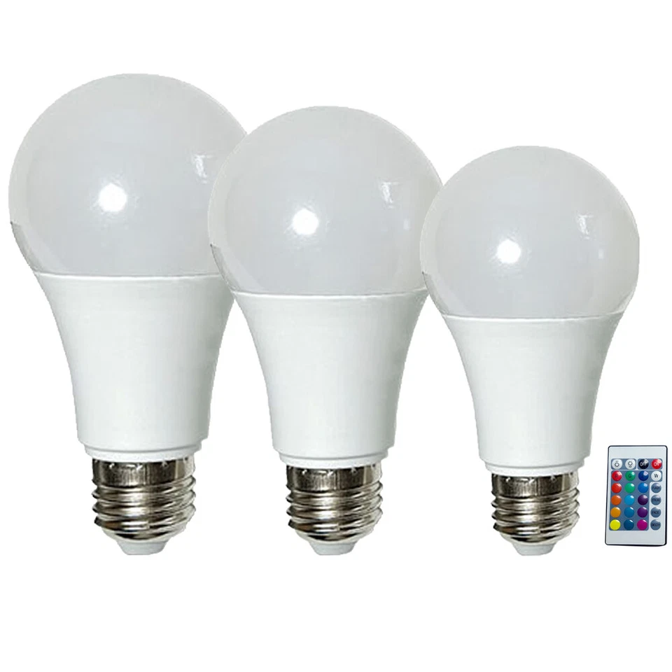 E27 Screw RGB Globe Light Bulb With Remote Control 7W 9W 12W LED Light 165V-265V - Image 1 of 1