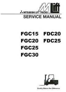 Mitsubishi Forklift FGC15 FDC20 FDC25 ENGINE 4G52 AND SERVICE REPAIR MANUAL CD - Picture 1 of 3