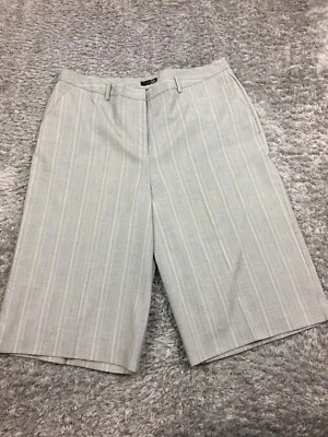 Pantalones capri East 5th para mujer talla 16 grises a rayas elásticos Foto 1 de 4