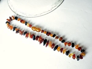 SCHMUCK-STCK SPLITTER KETTE BERNSTEIN HEIL STEIN Babykette Zahnen 30-32cm viele - Picture 1 of 8