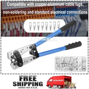 Battery Cable Lug Crimping Tool 10-1 AWG W 60PC Copper Ring Terminal Heavy Duty - Picture 1 of 8