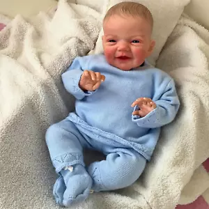 19Inches Cute Smiling Realistic Reborn Baby Doll with Weighted Cloth Body Lifeli - Picture 1 of 12