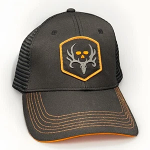 Knochensammler schwarz Jagd Flex Mesh große Mütze Hirsch Logo orange Akzente - Bild 1 von 4