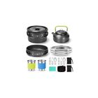 Camping Odoland 15pcs Cookware Mess Kit Essential For Camping Festivals Outdoors