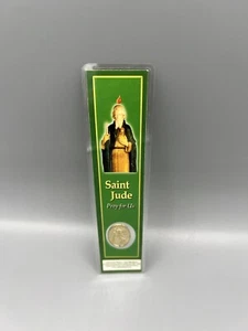 St. Judas Pray For Us laminiertes Lesezeichen mit goldfarbener Münze Em1 - Bild 1 von 2