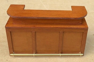 Dolls House U Shaped Stained Curved Wooden Bar With Footrest 1:12 Scale tumdee - Image 1 of 4