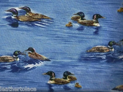 Quilting Treasures ~ Lakeside Realistic Loons ~ 100% Cotton Quilt Fabric Remnant - Image 1 of 2