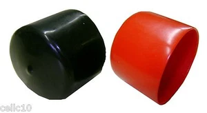 Set of 2" Plastic Caps - Black & Red - - Flexible End / Boom Cap 2.00" - Picture 1 of 2