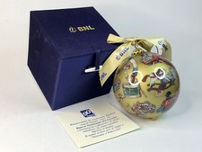 PALLA DI NATALE BNL ANNO 2003 SFERA IN VETRO OPALINE DECORATA A MANO