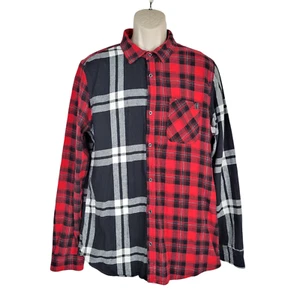 Camicia I JEANS BY BUFFALO con bottoni XL flanella leggera a quadri manica lunga - Foto 1 di 11