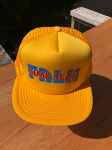 Falk Corp Snapback Trucker Baseball Cap Hat Yellow Vintage Sime Team Milwaukee - Picture 1 of 16