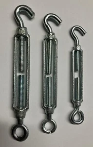 Tornillo de tensión fundido de gancho y ojo galvanizado, tensor, 6, 8 y 10 mm - Imagen 1 de 4