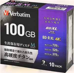 Verbatim Japan M-DISC BD-R XL 100GB 10 Sheets VBR520YMDP10V1 New F/S