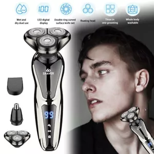 Men's Electric Shaver Pop-up Trimmer Rotary Razor Beard Shaving USB Rechargeable - Picture 1 of 15