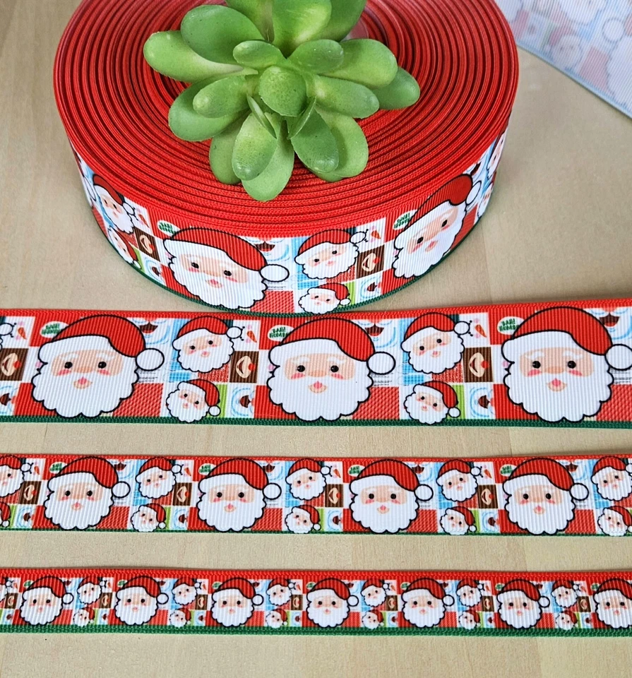 5/8, 7/8, 1.5 & 3" (1 YD) Santa Claus Christmas Grosgrain Ribbon St. Nicholas - Image 1 of 1