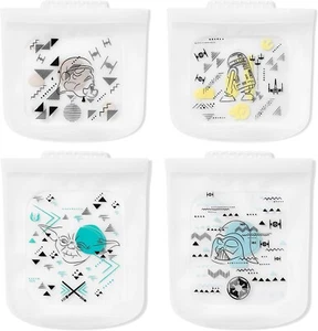 STAR WARS Pyrex Platinum Silicone 4-Pc Storage Set, 4 Reusable Bags - Picture 1 of 6