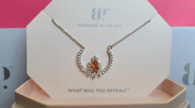 Bomb Party RBP5014 "Beauty from Within" Dark Smokey Topaz CZ 铑项链 — 第 1/3 张图片